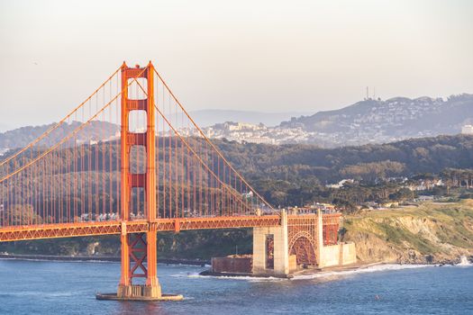 Golden Gate bridge in San Francisco California USA West Coast of Pacific Ocean