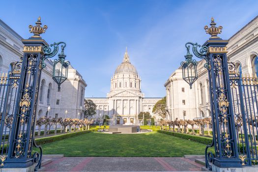 San francisco city hall in San francisco civic center area, California USA.