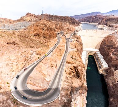 Hoover dam in Arizona and Nevada, USA