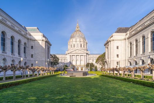 San francisco city hall in San francisco civic center area, California USA.