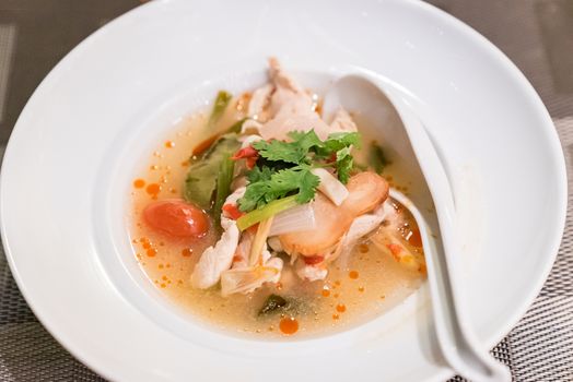 Chicken Tom yum kai spicy soup