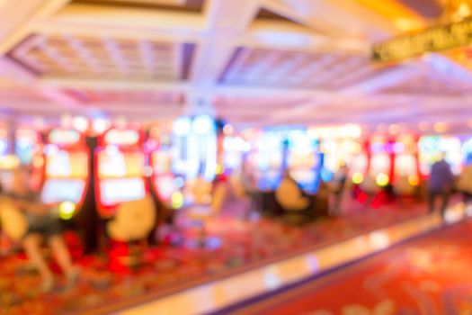 Abstract Blurred background of Casino in Las Vegas city in Nevada USA