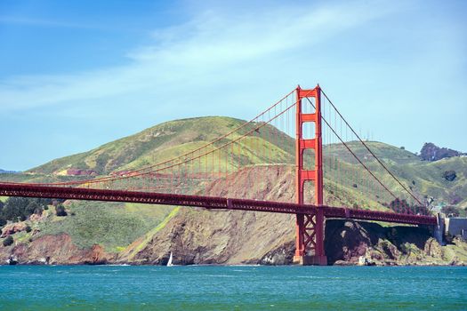 Golden Gate bridge in San Francisco California USA West Coast of Pacific Ocean