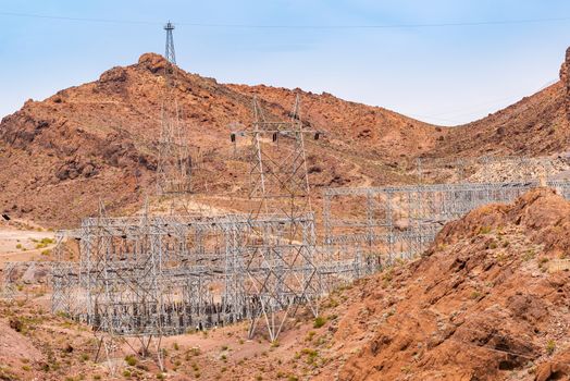 Power plant Hoover dam in Arizona and Nevada, USA