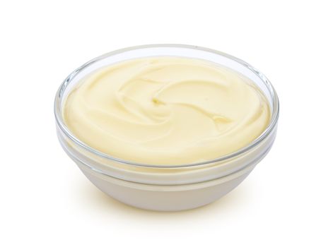 Mayonnaise isolated on white background with clipping path