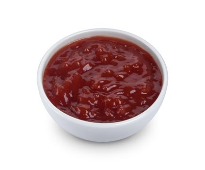 Ketchup isolated on white background with clipping path