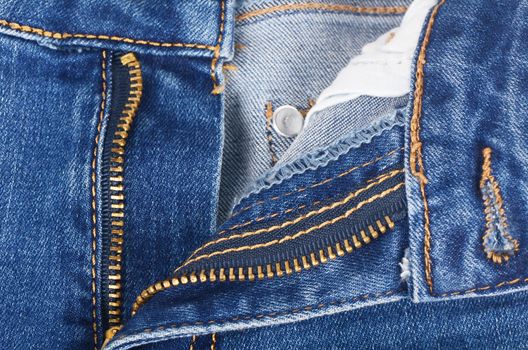 Dark blue female jeans - a fabric structure
