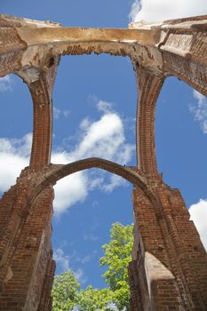 Ruines of the cathedral in Tartu, old town in Estonia