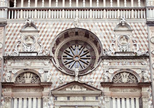 Rose window of Cappella Colleoni, Bergamo, Italy