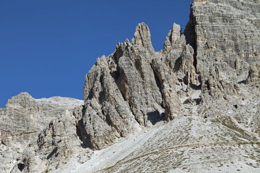 Dolomites mountains landscape on a sunny autumn day