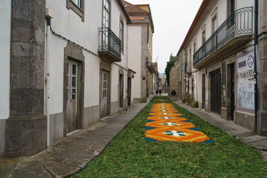 Active group of citizens have done flower pattern on the streets within whole night in order citizens saw such beauty on the morning on May 31