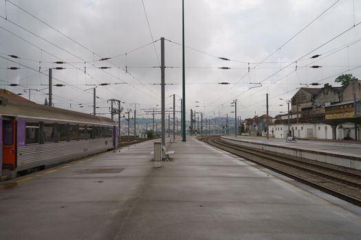 Train, platform, rainy day, anywhere in the northern Portugal