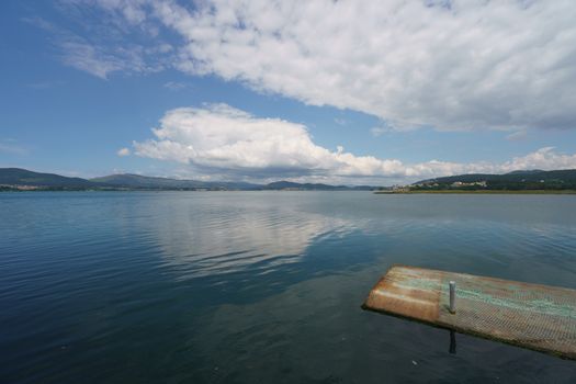 The estuary of the River Minya (northern Portugal). It flows into the Atlantic Ocean here