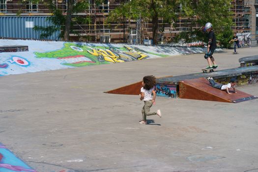 Children playing on the sport ground