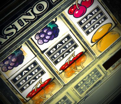 casino slot machine close up