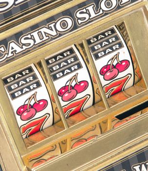 casino slot machine close up 