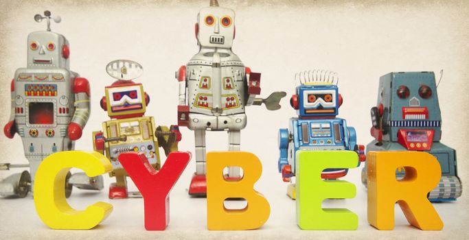 robots and the word CYBER 