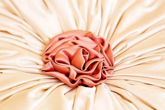 Artificial fabric rose decoration close up