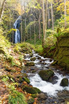 Oirase stream with waterfall