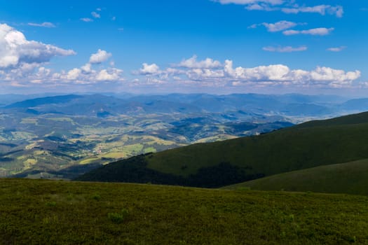 beautiful Carpathian meadows on a cloudy day