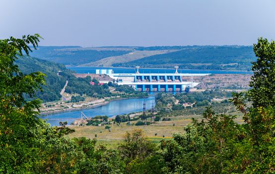 a dam of a hydroelectric power station on the Dniester river, supplying many areas with electricity. Novodnistrovsk Ukraine