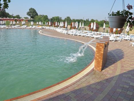 swimming pool on the territory of a private hotel