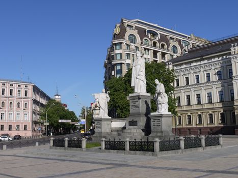 The monument to Princess Olga, the holy Apostle Andriy Pervozvannym and the enlighteners of Cyril and Methodius. Kiev. Ukraine