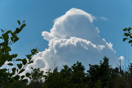 bizarre cloud shape on a clear blue sky