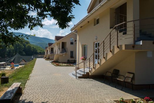 base for tourists in a mountainous area with a modern design