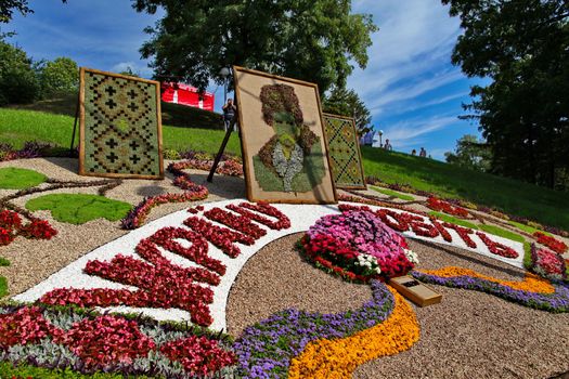 picture of the national poet in the park on the slope embroidered by hand very beautiful and original