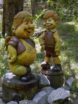 cheerful and cute sculptures of popular characters of children's cartoons