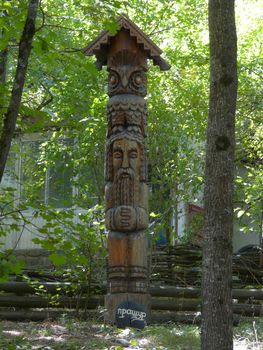 Slavic, wooden idol of ancestor. The place of worship of the Gentiles