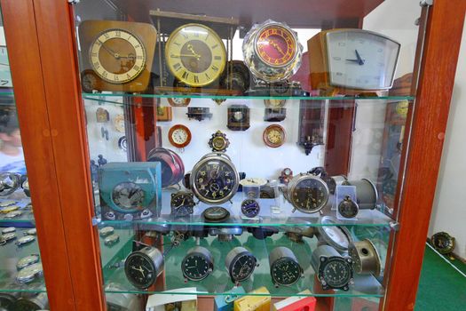 ncient dials standing behind the glass of the museum. Collected from various mechanisms of the watch's speedometers.
