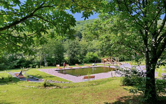 Small swimming pool in the park. A place to relax with your family