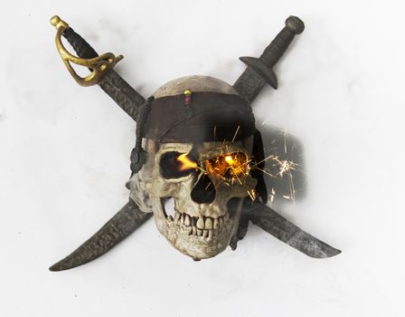 skull and crossbones  from above 