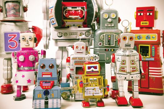 a team of robot toys