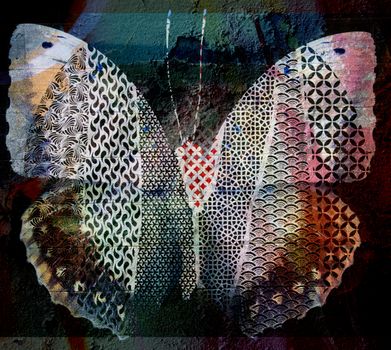 Grunge Butterfly  texture Background