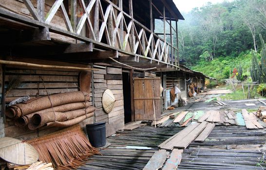 longhouse  in sarawak