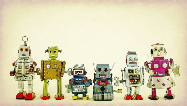 a team of robot toys