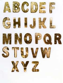 gold Alphabet on white 