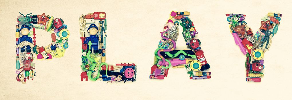 the Word Play made from lots of small toys