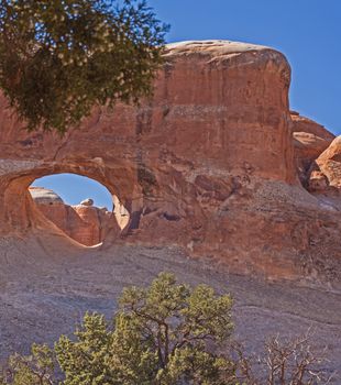 The Tunnel Arch in Arches National Park, Utah. USA