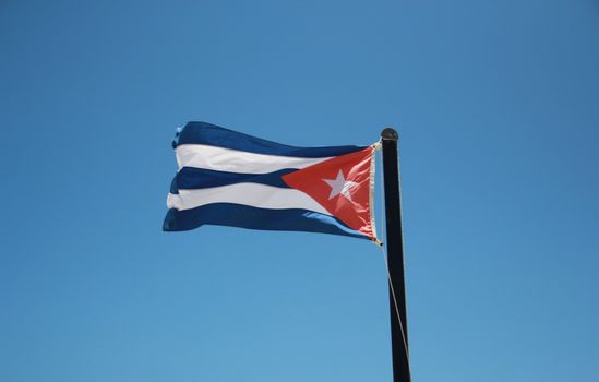 Flag of Cuba fluttering in the breeze.