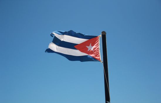 Flag of Cuba fluttering in the breeze.