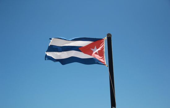 Flag of Cuba fluttering in the breeze.
