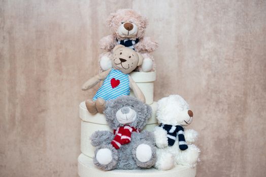 Three friends Teddy from the box for little girls and boys