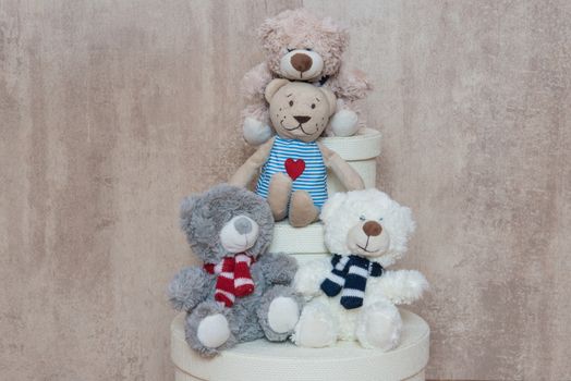 Three friends Teddy from the box for little girls and boys