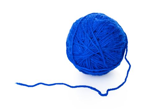 tangle of thread for knitting on white isolated background