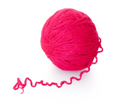 tangle of thread for knitting on white isolated background