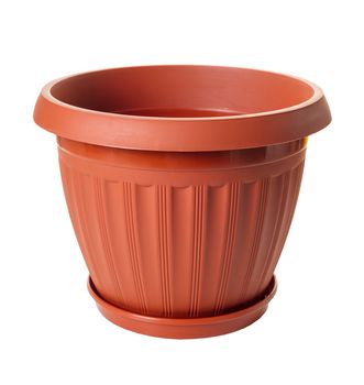 new empty flowerpot on white isolated background